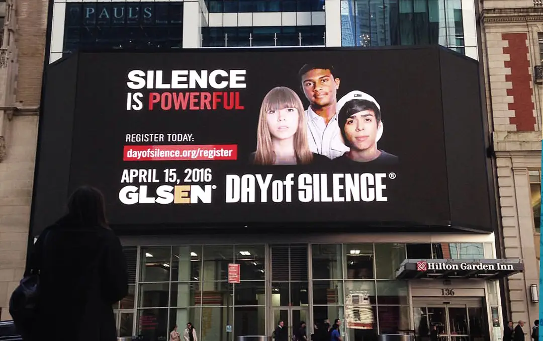Silence is Powerful GLSEN city billboard