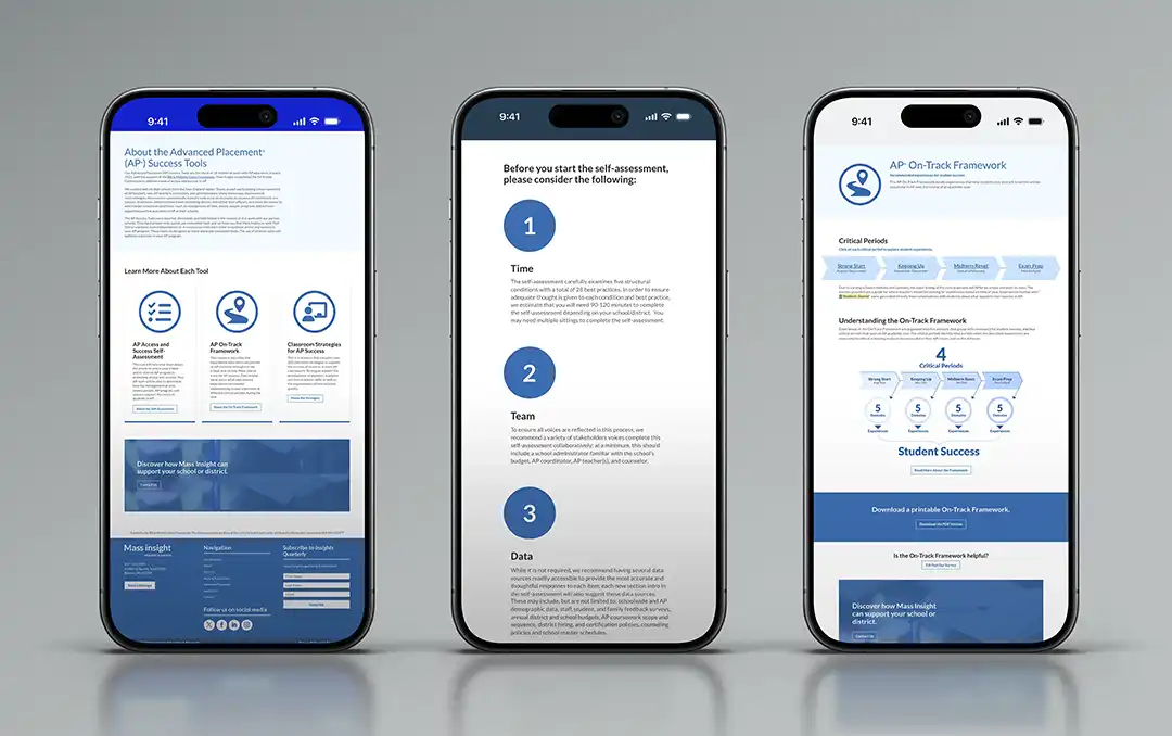 APAC website on three cell phones